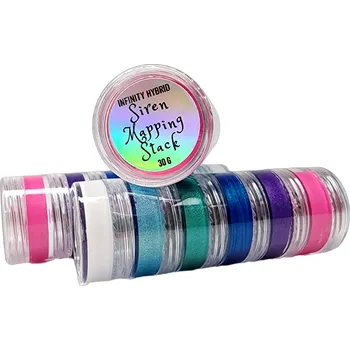 Tužka na obočí Infinity Hybrid Siren Mapping Stack Metallic – sada 6 metalických odstínů brow pasty – 6×5 g