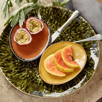 Talíř Talíř dezertní 16cm, oválný, RIVIERA, červená(okrová)|Ocra (DOPRODEJ) (balení)|Costa Nova