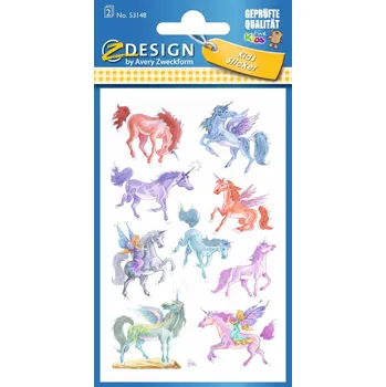 samolepka Avery Zweckform 53148 Dětské samolepky, 18 ks, motiv jednorožci