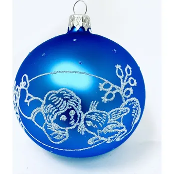 Vánoční ozdoba Irisa Skleněná vánoční ozdoba s textem na přání - Radost dítěte - možnost vlastního textu (modrá, 1 ks, 8 cm) Velikost: 8 cm, Balení: 1ks, Barva: modrá