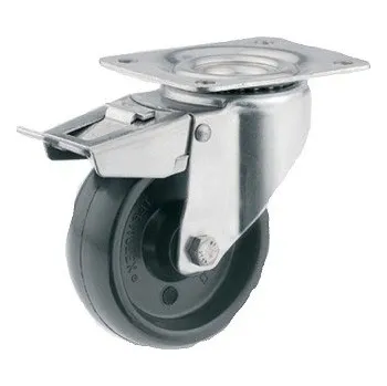 Pojezdové kolečko RTZ 080/GXD Otočné kolo fenolové černé s brzdou 0279720