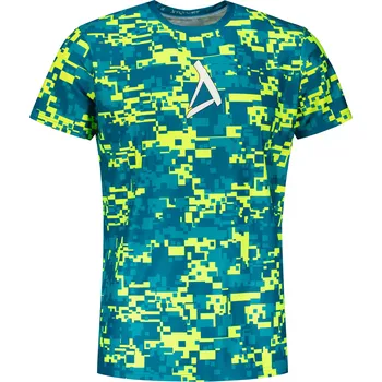 Pánské tričko Pánské funkční triko premium plus ALTISPORT VOJ/ALM011TR02 PETROLEJOVÁ/NEON ŽLUTÁ M