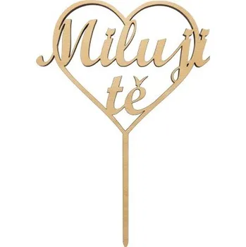 Svatební dekorace Dřevěný zápich - "Miluji tě"