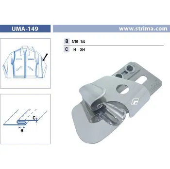 Texi Zakladač pro francouzský šev pro šicí stroje UMA-149 1/4 H