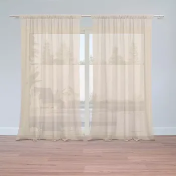 Záclona Záclony Světle béžová: 2 ks - 150x250 cm - Sablio