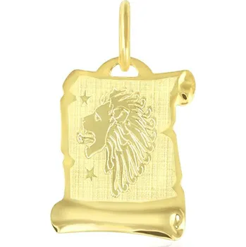 Přívěsek GEMMAX Zlatý přívěsek na pergamenu s gravírováním - znamení LEV 585/0,50gr GUPYN-58011 (GEMMAX Zlatý přívěsek na pergamenu s gravírováním - znamení LEV 585/0,50gr GUPYN-58011 )