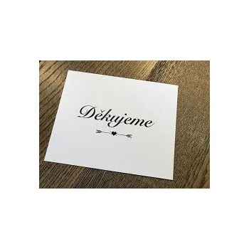 Svatební dekorace Svatba-eshop Cedulka Děkujeme s šípy a srdíčkem - cedulka na svatební výzdobu