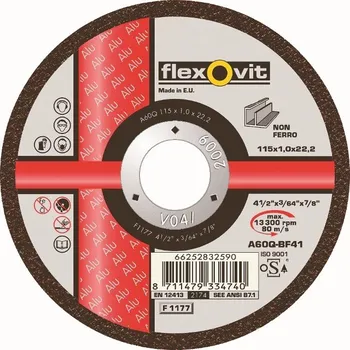 Řezný kotouč Řezný kotouč Flexovit 125x1x22,23mm na hliník