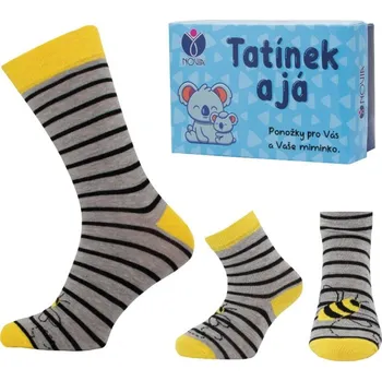 Dámské ponožky Ponožky dárkové kojenecké a dospělé Novia - táta + dítě - včela