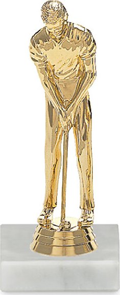 Figurka golf - muž, 15 cm, zlato, včetně podstavce