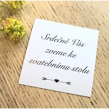 Svatební dekorace Svatba-eshop Kartičky 50 ks Srdečně Vás zveme ke svatebnímu stolu č.2 s šípy a srdíčkem