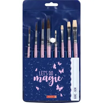 Umělecký štětec BRUNNEN Štětce kulaté a ploché Let’s do magic sada (8ks) přírodní