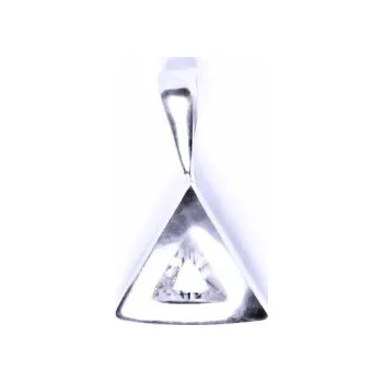 Přívěsek Stříbrný přívěsek čirý zirkon - P1120 (Stříbrný trojúhelník 4,5 x 4,5 mm zirkon)