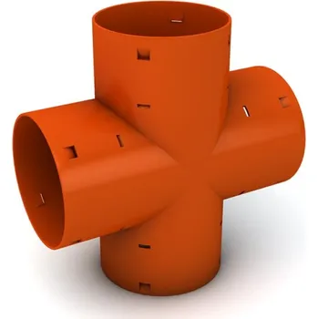 kanalizace Dvojodbočka drenážní 90°, DN 100/100/100/100