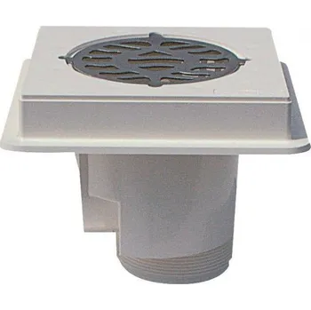 ROJAPLAST Podlahová výpust ABS, nerez mřížka AISI 316, pro beton