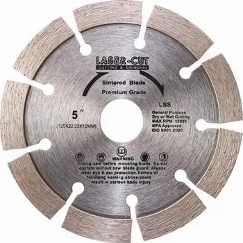 Řezný kotouč POWERPLUS L00107 - Diamantový kotouč segmentový 125 x 22,23 x 12mm LSS