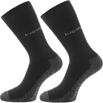 Pánské ponožky Bugatti hladké ponožky s vlnou černé/šedé 2pack 6906 - 39-42 | P654635