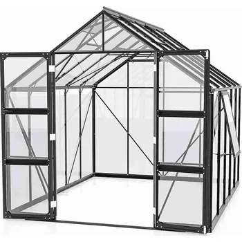 Skleník Zahradní skleník VITAVIA OLYMP 8300, čiré sklo 3 mm, černý Varianta: VITAVIA OLYMP 8300 čiré sklo 3 mm černý LG3810