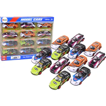 autíčko Mamido Sada barevných sportovních autíček 1:55 s třecím pohonem 12 kusů