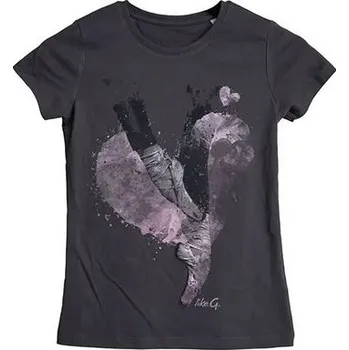 Dámské tričko likeG,Tričko s potiskem - balet LGTS18A, šedá L