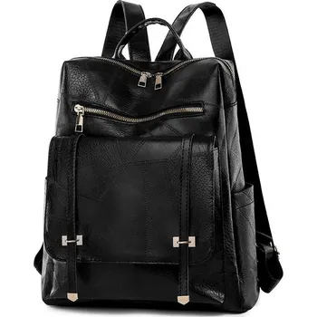 Městský batoh Dámský kožený batoh FLY FF281 Barva: Černá