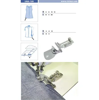 Texi Zakladač s podvinutím pro šicí stroje UMA-180 10 M