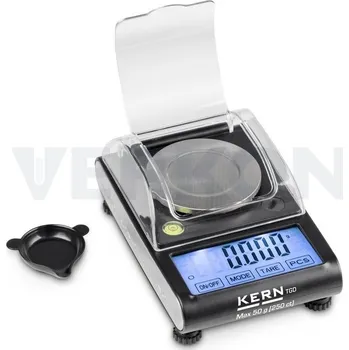 Měřicí přístroj Váhy kapesní karátové Kern TGD 50-3C, Vážní deska: Ø 65 mm, Skutečný dílek: 0,001 g/0,005 ct, Váživost: 50 g/250 ct, Balení [ks]: 5