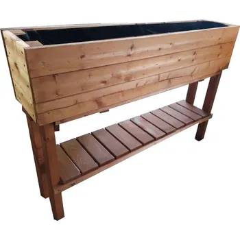 Vyvýšený záhon Dřevěný vyvýšený záhon Krušnohorský nábytek 1VVZ1 124,5 x 87 x 26 cm smrk přírodní s nátěrem - s nátěrem