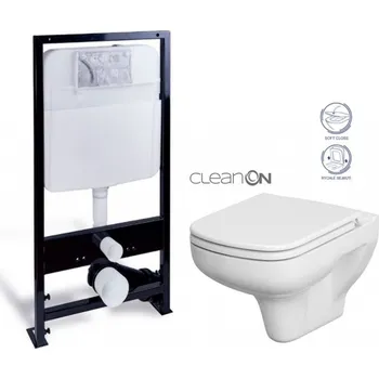 PRIM předstěnový instalační systém bez tlačítka + WC CERSANIT CLEANON COLOUR + SEDÁTKO PRIM_20/0026 X CN1