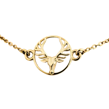 Módní doplněk Zlatý náramek TETRAO jelen hlava