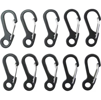 KOMBAT Karabiny s očkem 10 kusů ČERNÉ