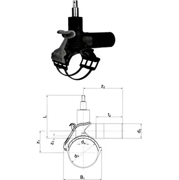 Kanalizační potrubí NAVRTÁVACÍ ODBOČKOVÝ VENTIL S PRODLOUŽENÝM HRDLEM - DAV 50 - 32