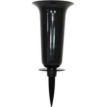 Váza EU Váza hřbitovní PH zapichovací 35 cm černá