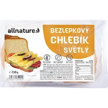 Keto dieta Allnature Bezlepkový chlebík světlý 350g