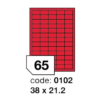 Samolepící etiketa Samolepící etikety Rayfilm Office 38x21,2 mm 300 archů, matně červená, R0122.0102D