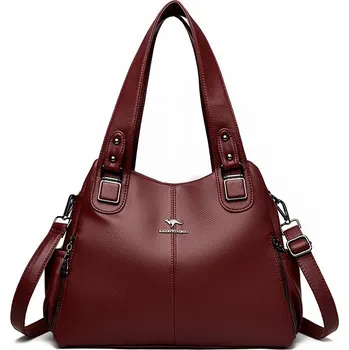 Dámská kožená kabelka FLY FF384 Barva: Vínová