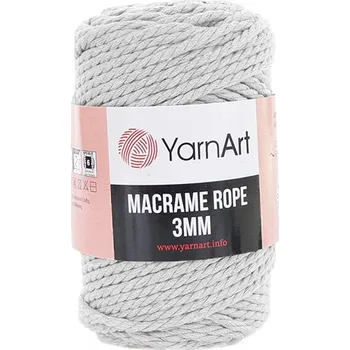Galanterie YarnArt Macrame Rope 756, 3mm - světlá šedá