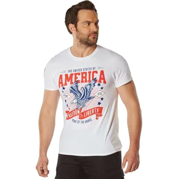 Pánské tričko ROTHCO Triko FREEDOM & LIBERTY krátký rukáv BÍLÉ velikost: 3XL