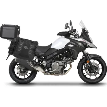 Zavazadlo na motocykl Kompletní sada sedlových brašen SHAD TERRA TR40 a černého hliníkového 37L topcase, včetně montážní sady SHAD SUZUKI DL 650 V-Strom 130.kitTR40big37-25B