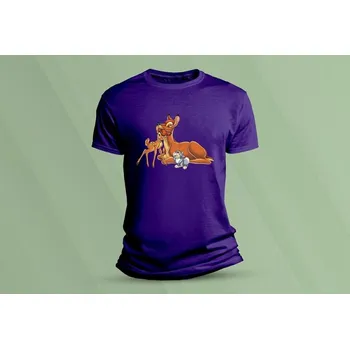 Dětské bavlněné tričko Bambi. velikost 140 (9-11 let) Purpurová