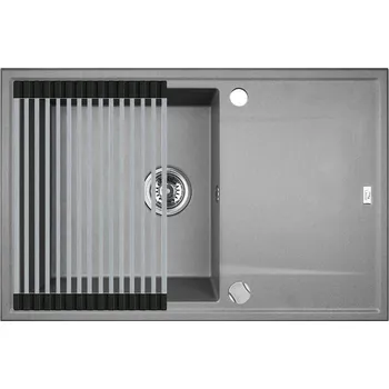 Granitový dřez Granitový dřez Laveo MEGALO SBE 511T hliníková + rolovací odkapávač