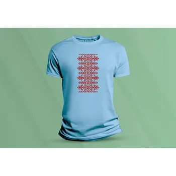 Chlapecké tričko Dětské bavlněné tričko Vyšívanka 1. Nebesky modrá velikost S