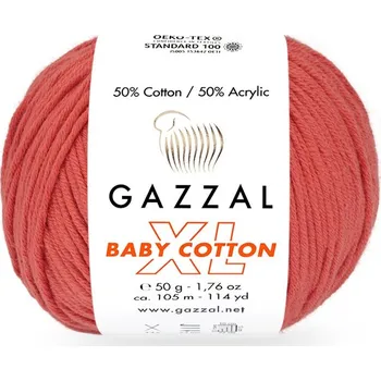 Příze Gazzal Příze Baby cotton XL 3418XL cihlově červená