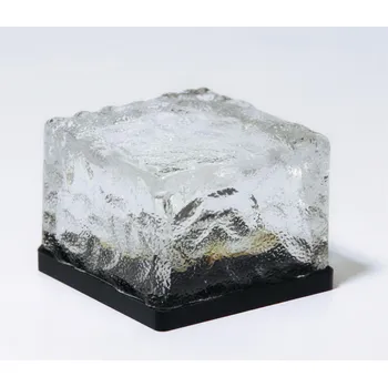 Zahradní dekorace Solární zahradní svítící ledový kámen malý 7x7x5cm