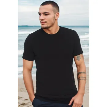 Pánské tričko T8569 DEWBERRY PÁNSKÉ TRIČKO S KOLEM-ČERNÉ-2 dewberry černá 2647082