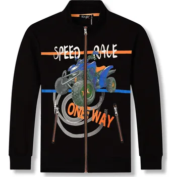 Chlapecká mikina Chlapecká mikina - KUGO MT1744, tmavě modrá / oranžové zipy Barva: Modrá tmavě, Velikost: 116