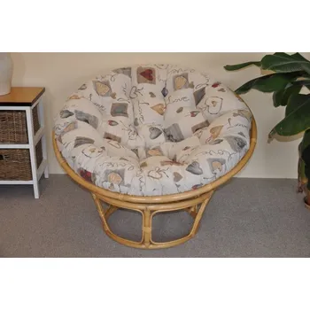 Křeslo Axin Trading s.r.o. Ratanový papasan 115 cm medový - polstr motiv srdce Love