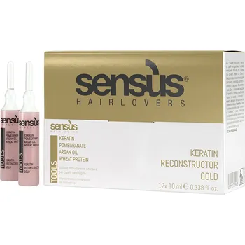 Vlasová regenerace Sens.us Tools Keratin Reconstructor Gold - Rekonstrukční keratinové ampule 12x10 ml