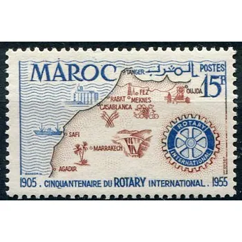 Poštovní známka (1955) Mi.Nr. 387 ** Maroko - Rotary klub
