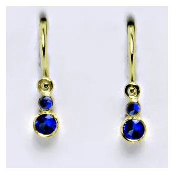 Náušnice Zlaté dětské náušnice spinel zirkon - VE179 - žluté zlato (Dětské zlaté náušnice se spinely)